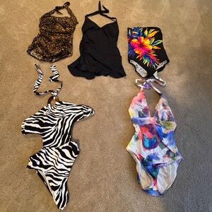 Swimsuit Lot of 5- 1 piece swimsuits bathing suit swimwear Catalina ABS Lablanca
